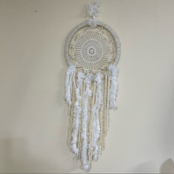 Dream Catcher Handmade Up-Cycled Materials Boho Decor Accent Piece - Picture 4 of 7